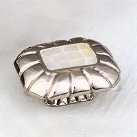 1 1/2 Inch Symphony Inlays Mother of Pearl Rectangle Knob (Polished Nickel Finish) SCHAUB