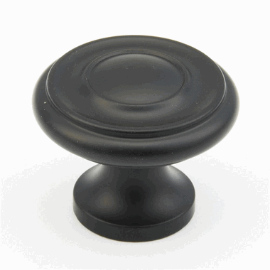 1 1/4 Inch Colonial Round Knob (Matte Black Finish) SCHAUB