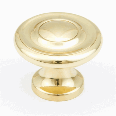 1 1/4 Inch Colonial Round Knob (Polished Brass Finish) SCHAUB