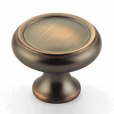 1 1/4 Inch Country Style Round Knob (Aurora Bronze Finish) SCHAUB