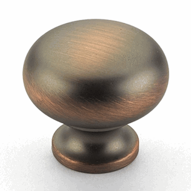 1 1/4 Inch Country Style Round Knob (Aurora Bronze Finish) SCHAUB