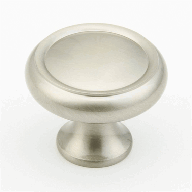 1 1/4 Inch Country Style Round Knob (Brushed Nickel Finish) SCHAUB