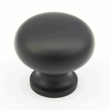 1 1/4 Inch Country Style Round Knob (Matte Black Finish) SCHAUB