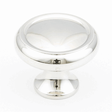 1 1/4 Inch Country Style Round Knob (Polished Nickel Finish) SCHAUB