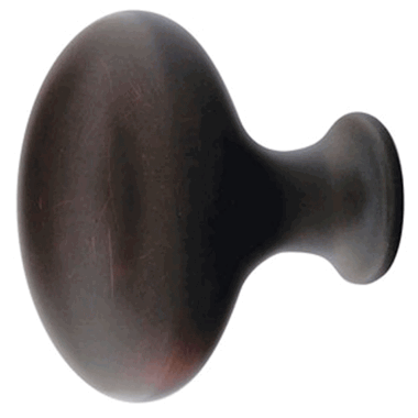 1 1/4 Inch Solid Brass Egg Cabinet Knob Oil Rubbed Bronze Finish EMTEK