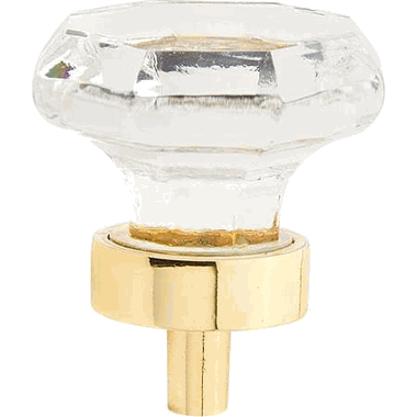 1 1/4 Inch Stargaze Crystal Octagon Cabinet Knob (Polished Brass Finish) SCHAUB