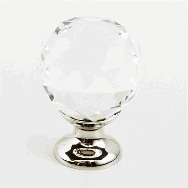 1 1/8 Inch Stargaze Crystal Round Cabinet Knob (Polished Nickel Finish) SCHAUB