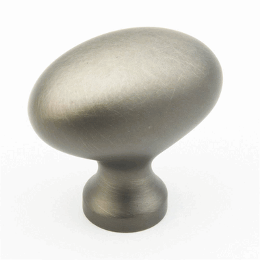 1 3/8 Inch Country Style Oval Knob (Antique Nickel Finish) SCHAUB