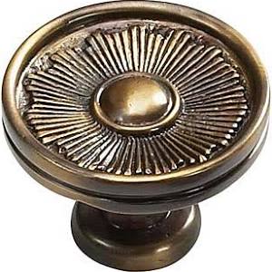1 3/8 Inch Sunburst Round Cabinet Knob (Estate Dover Finish) SCHAUB