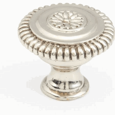 1 5/16 Inch Symphony Elegance Sonata Round Cabinet Knob (White Brass Finish) SCHAUB