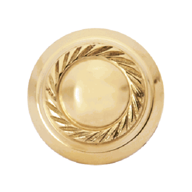 1 Inch Solid Brass Georgian Roped Round Knob (Lacquered Brass Finish) COPPER MOUNTAIN HARDWARE