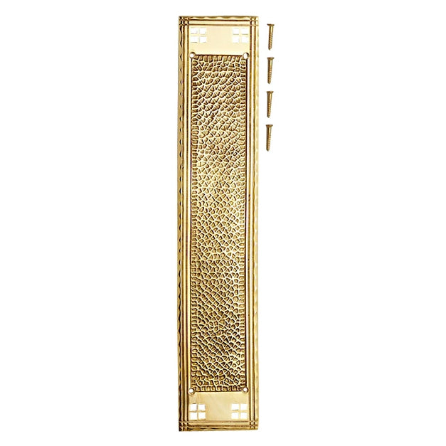 18 Inch Craftsman Style Push Plate (Polished Brass Finish) COPPER MOUNTAIN HARDWARE