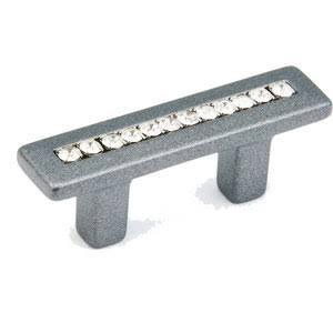 2 1/2 Inch (1 1/4 Inch c-c) Skyevale Cabinet Pull with Crystals (Milano Silver Finish) SCHAUB
