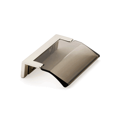 2 1/2 Inch Positano Smoke Edge Pull (Satin Nickel Finish) SCHAUB