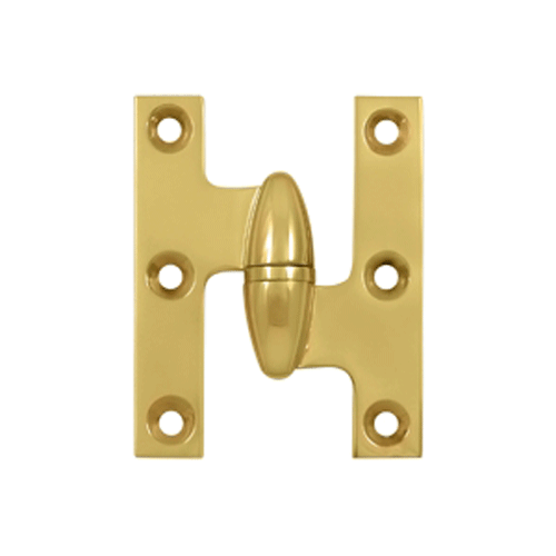 2 1/2 Inch x 2 Inch Solid Brass Olive Knuckle Hinge (PVD Finish) DELTANA