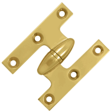 2 1/2 Inch x 2 Inch Solid Brass Olive Knuckle Hinge (PVD Finish) DELTANA