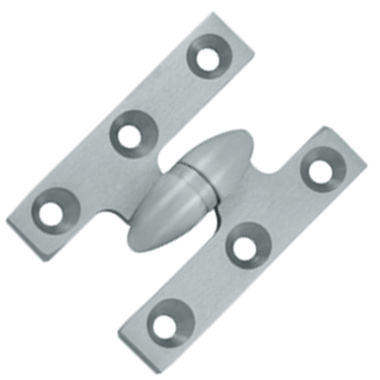 2 Inch x 1 1/2 Inch Solid Brass Olive Knuckle Hinge (Brushed Chrome Finish) DELTANA