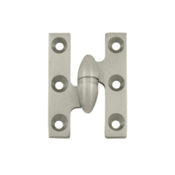 2 Inch x 1 1/2 Inch Solid Brass Olive Knuckle Hinge (Brushed Nickel Finish) DELTANA