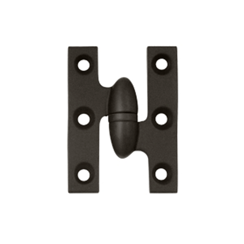 2 Inch x 1 1/2 Inch Solid Brass Olive Knuckle Hinge (Oil Rubbed Bronze Finish) DELTANA