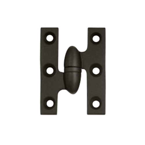 2 Inch x 1 1/2 Inch Solid Brass Olive Knuckle Hinge (Oil Rubbed Bronze Finish) DELTANA