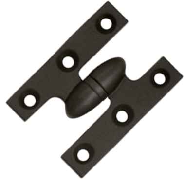 2 Inch x 1 1/2 Inch Solid Brass Olive Knuckle Hinge (Oil Rubbed Bronze Finish) DELTANA