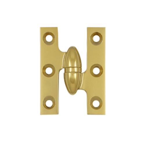 2 Inch x 1 1/2 Inch Solid Brass Olive Knuckle Hinge (PVD Finish) DELTANA