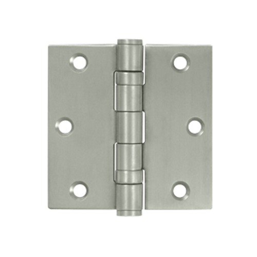 3 1/2 Inch x 3 1/2 Inch Stainless Steel Hinge (Brushed Finish) DELTANA