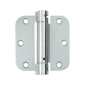 3 1/2 Inch x 3 1/2 Inch Steel Spring Hinge (5/8 Radius Corner, Chrome Finish) DELTANA