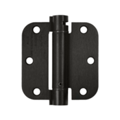 3 1/2 Inch x 3 1/2 Inch Steel Spring Hinge (5/8 Radius Corner, Oil Rubbed Bronze Finish) DELTANA