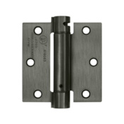 3 1/2 Inch x 3 1/2 Inch Steel Spring Hinge (Square Corner, Antique Nickel Finish) DELTANA