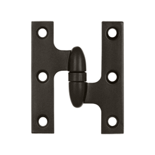 3 Inch x 2 1/2 Inch Solid Brass Olive Knuckle Hinge (Oil Rubbed Bronze Finish) DELTANA