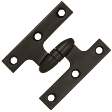 3 Inch x 2 1/2 Inch Solid Brass Olive Knuckle Hinge (Oil Rubbed Bronze Finish) DELTANA