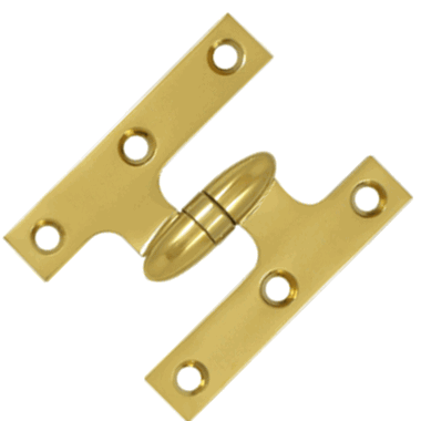 3 Inch x 2 1/2 Inch Solid Brass Olive Knuckle Hinge (PVD Finish) DELTANA