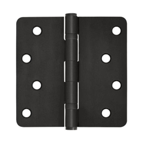 4 Inch x 4 Inch Ball Bearing Steel Hinge (1/4 Radius Corner, Oil Rubbed Bronze Finish) DELTANA