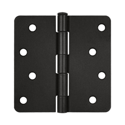 4 Inch x 4 Inch Steel Hinge (1/4 Radius Corner, Oil Rubbed Bronze Finish) DELTANA