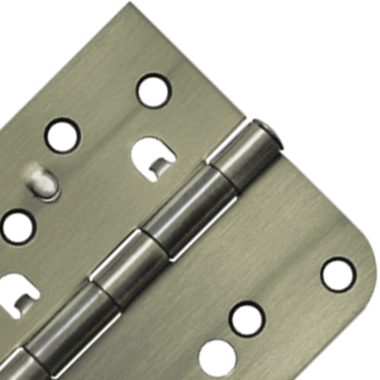 4 Inch x 4 Inch Steel Hinge (5/8 Radius x Square Corner, Antique Brass Finish) DELTANA
