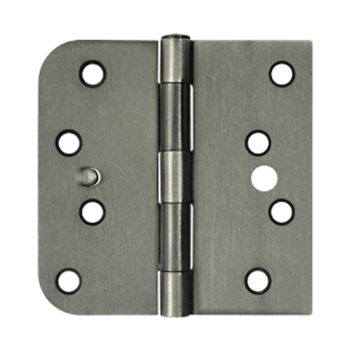 4 Inch x 4 Inch Steel Hinge (5/8 Radius x Square Corner, Antique Nickel Finish) DELTANA