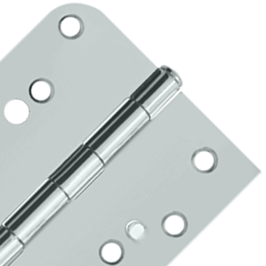 4 Inch x 4 Inch Square Corner Steel Hinge (5/8 Radius Chrome Finish) DELTANA