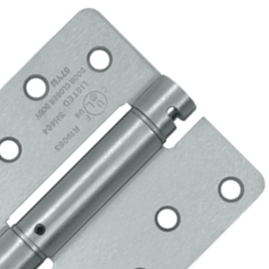 4 Inch x 4 Inch Steel Spring Hinge (1/4 Radius Corner, Brushed Chrome Finish) DELTANA