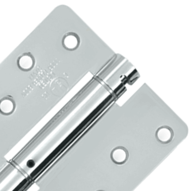 4 Inch x 4 Inch Steel Spring Hinge (1/4 Radius Corner, Chrome Finish) DELTANA