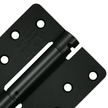 4 Inch x 4 Inch Steel Spring Hinge (1/4 Radius Corner, Paint Black) DELTANA
