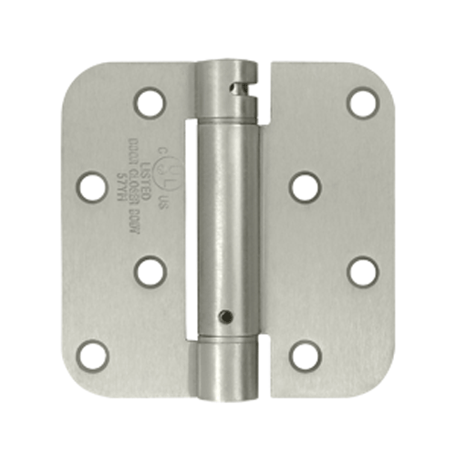 4 Inch x 4 Inch Steel Spring Hinge (5/8 Radius Corner, Brushed Nickel Finish) DELTANA
