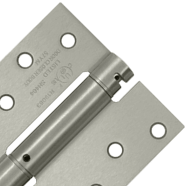 4 Inch x 4 Inch Steel Spring Hinge Square Corner Brushed Nickel Finish DELTANA