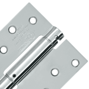 4 Inch x 4 Inch Steel Spring Hinge (Square Corner, Chrome Finish) DELTANA