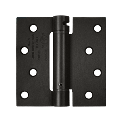 4 Inch x 4 Inch Steel Spring Hinge (Square Corner, Oil Rubbed Bronze Finish) DELTANA