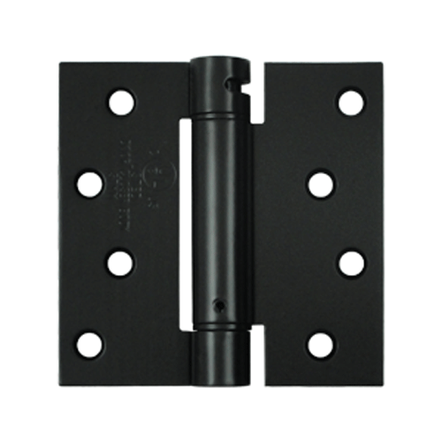 4 Inch x 4 Inch Steel Spring Hinge (Square Corner, Paint Black Finish) DELTANA