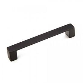 5 3/8 Inch (5 Inch c-c) Classico Smooth Cabinet Pull (Matte Black Finish) SCHAUB