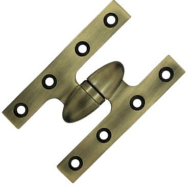 5 Inch x 3 1/4 Inch Solid Brass Olive Knuckle Hinge (Antique Brass) DELTANA