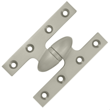 5 Inch x 3 1/4 Inch Solid Brass Olive Knuckle Hinge (Brushed Nickel Finish) DELTANA