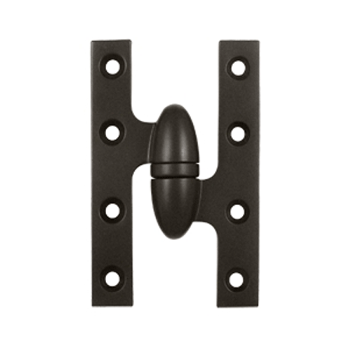 5 Inch x 3 1/4 Inch Solid Brass Olive Knuckle Hinge (Oil Rubbed Bronze Finish) DELTANA